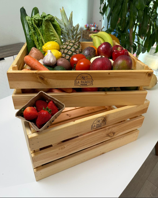 Environmentally Friendly, Reusable Wood Crates with a deposit