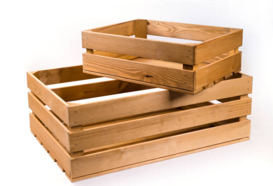 Environmentally Friendly, Reusable Wood Crates with a deposit